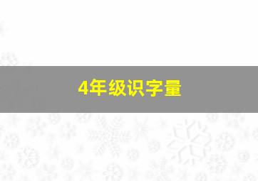 4年级识字量