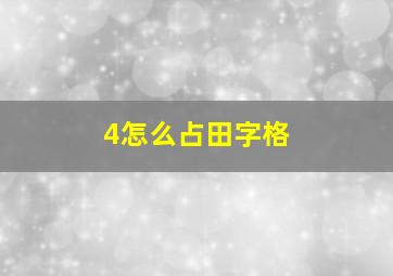 4怎么占田字格