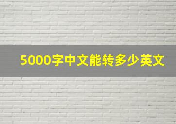 5000字中文能转多少英文