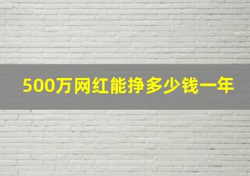 500万网红能挣多少钱一年