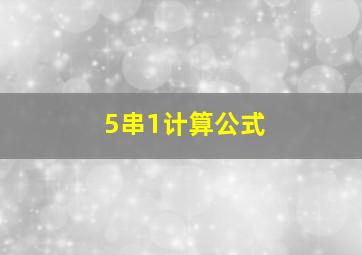 5串1计算公式