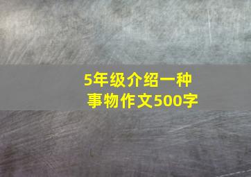 5年级介绍一种事物作文500字