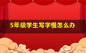 5年级学生写字慢怎么办