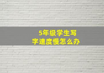 5年级学生写字速度慢怎么办