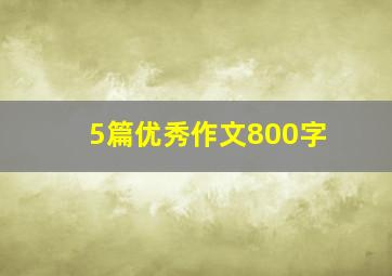 5篇优秀作文800字