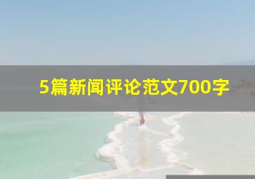 5篇新闻评论范文700字