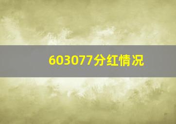 603077分红情况