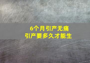 6个月引产无痛引产要多久才能生