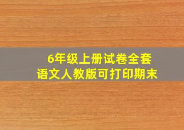 6年级上册试卷全套语文人教版可打印期末