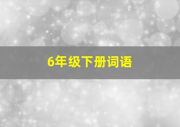 6年级下册词语