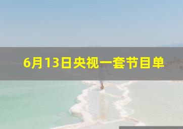 6月13日央视一套节目单