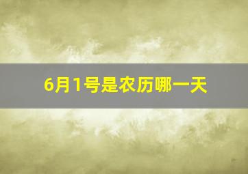 6月1号是农历哪一天