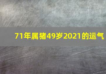 71年属猪49岁2021的运气