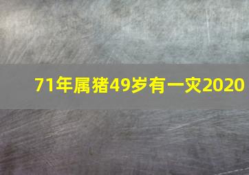 71年属猪49岁有一灾2020