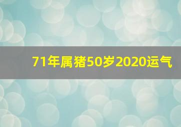 71年属猪50岁2020运气