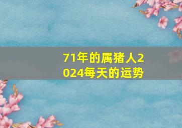 71年的属猪人2024每天的运势