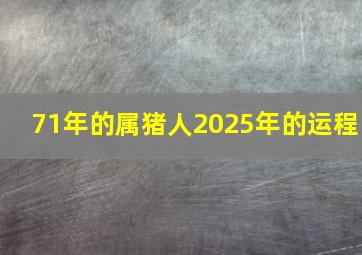 71年的属猪人2025年的运程