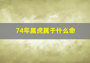 74年属虎属于什么命