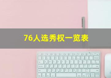 76人选秀权一览表