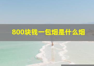 800块钱一包烟是什么烟