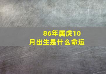 86年属虎10月出生是什么命运