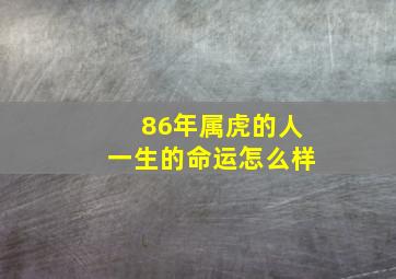 86年属虎的人一生的命运怎么样