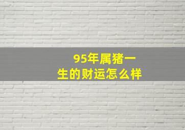 95年属猪一生的财运怎么样