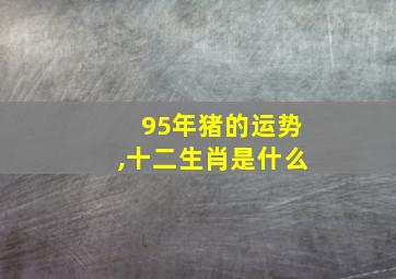 95年猪的运势,十二生肖是什么