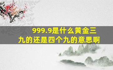 999.9是什么黄金三九的还是四个九的意思啊