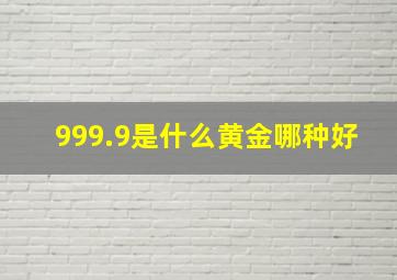 999.9是什么黄金哪种好