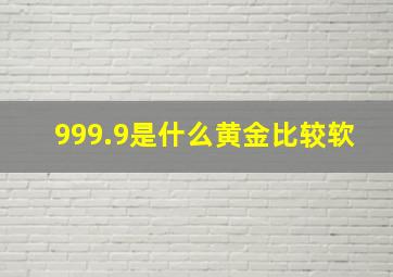 999.9是什么黄金比较软