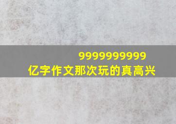 9999999999亿字作文那次玩的真高兴