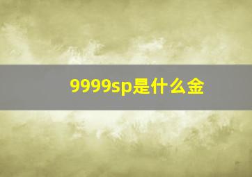 9999sp是什么金