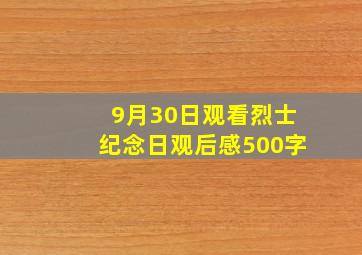 9月30日观看烈士纪念日观后感500字