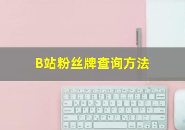 B站粉丝牌查询方法