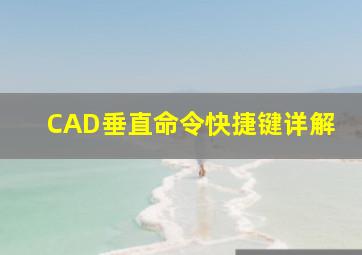 CAD垂直命令快捷键详解