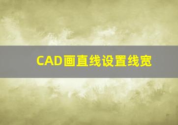 CAD画直线设置线宽