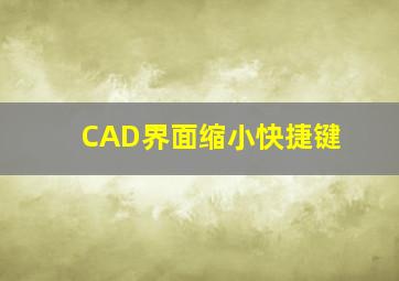 CAD界面缩小快捷键