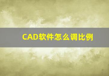 CAD软件怎么调比例