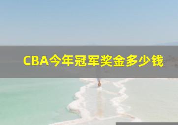 CBA今年冠军奖金多少钱