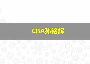 CBA孙铭辉