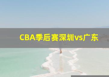 CBA季后赛深圳vs广东