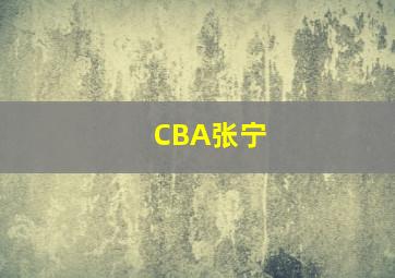 CBA张宁