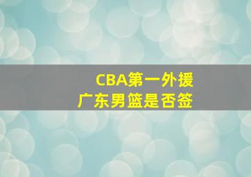 CBA第一外援广东男篮是否签