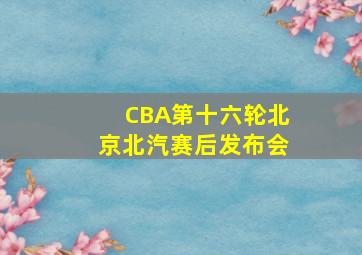 CBA第十六轮北京北汽赛后发布会