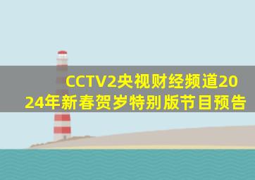 CCTV2央视财经频道2024年新春贺岁特别版节目预告