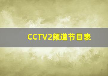 CCTV2频道节目表