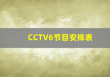 CCTV6节目安排表