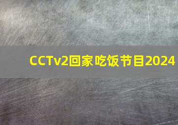 CCTv2回家吃饭节目2024