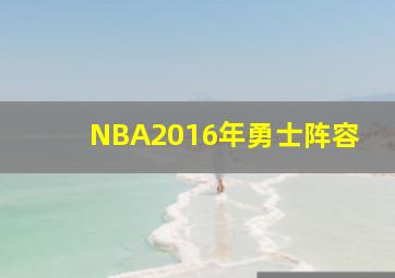 NBA2016年勇士阵容